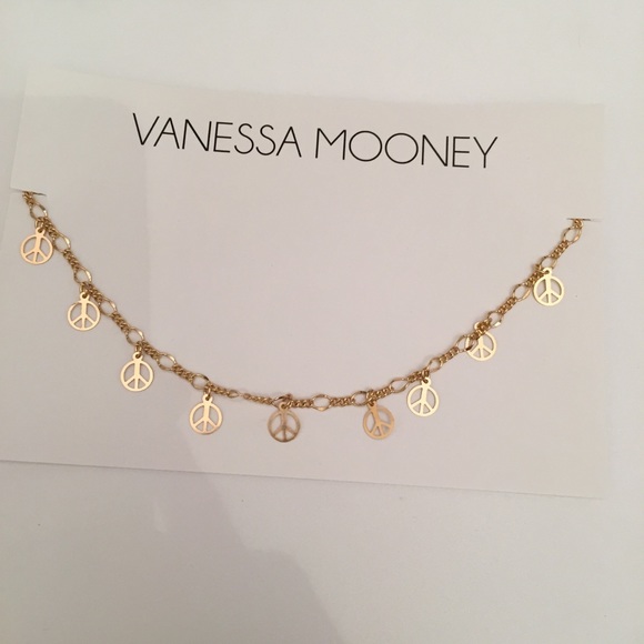 Vanessa Mooney Jewelry - New Vanessa Mooney gold charm peace necklace